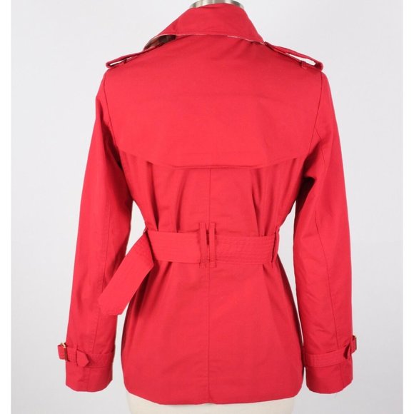 Burberry London US 6 jacket red double breasted belted nova trench short - Picture 2 of 16